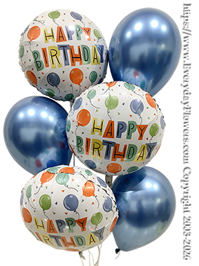 Birthday Party Balloon Bouquet Blue +$25 CBB428