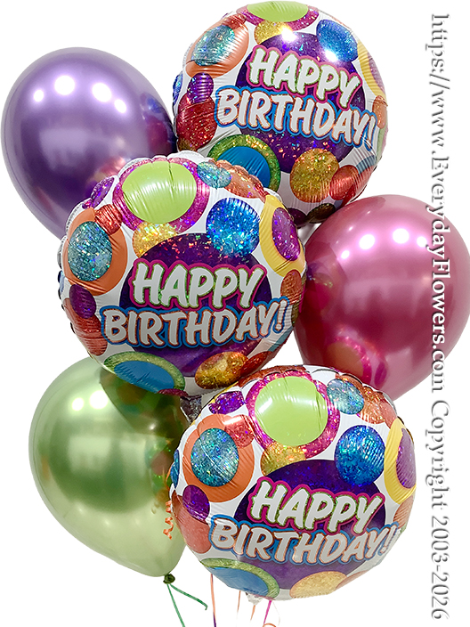 Birthday Glitter Dots Bouquet +$25 CBB432