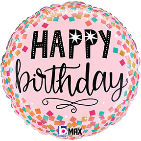 Pink Confetti Birthday +$6.00
