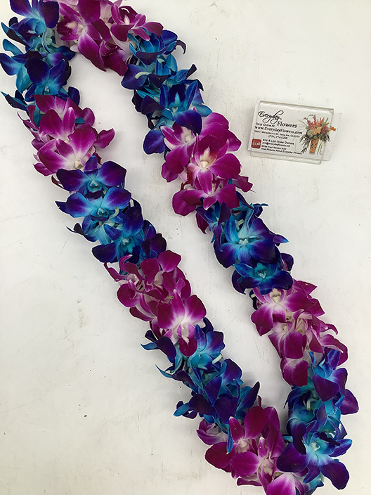 Purple and Blue Orchid Lei