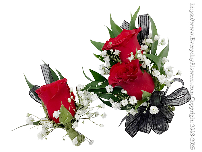Red Rose Corsage & Boutonniere