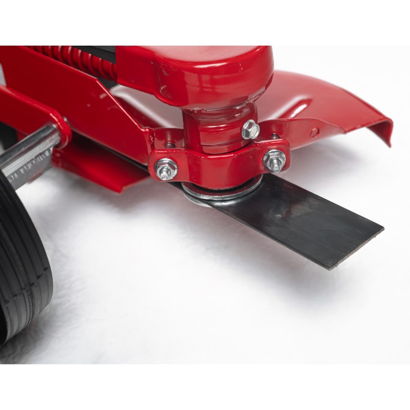 Top-down view of the cutter head, illustrating the rugged belt-drive housing and sealed bearings.