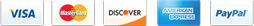 We accept VISA, MasterCard, Discover, American Express, PayPal