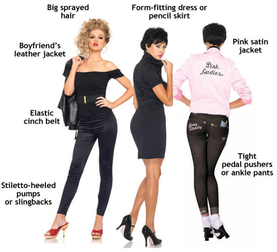 women's sexy grease costume