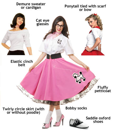 women's 50's bobby soxer costume