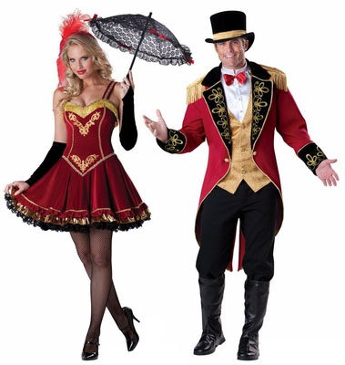 theatrical ringmaster and tightrope walker costumes