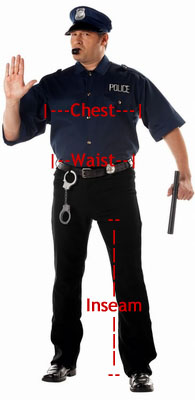 how to measure plus size men's costumes