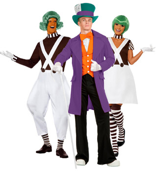 willy wonka and oompa loompa costumes