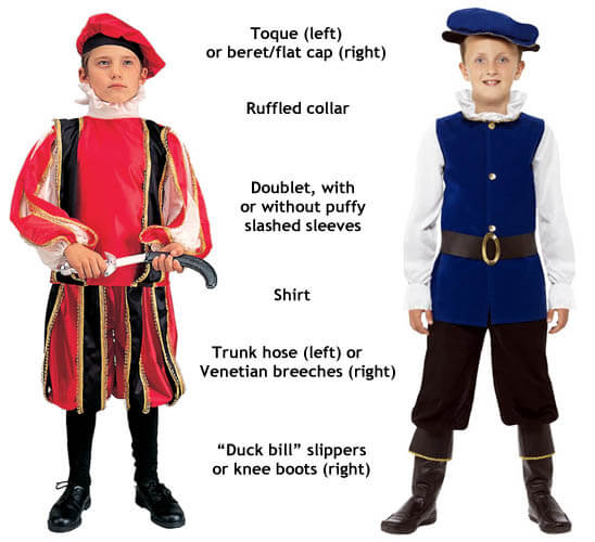 boys renaissance and tudor costumes