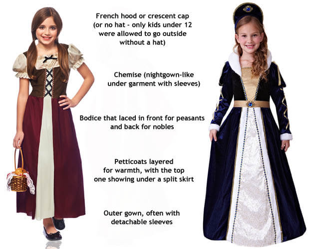 girls renaissance peasant and noble costumes