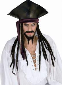 caribbean pirate wig and hat