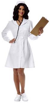womens white retro nurse costume