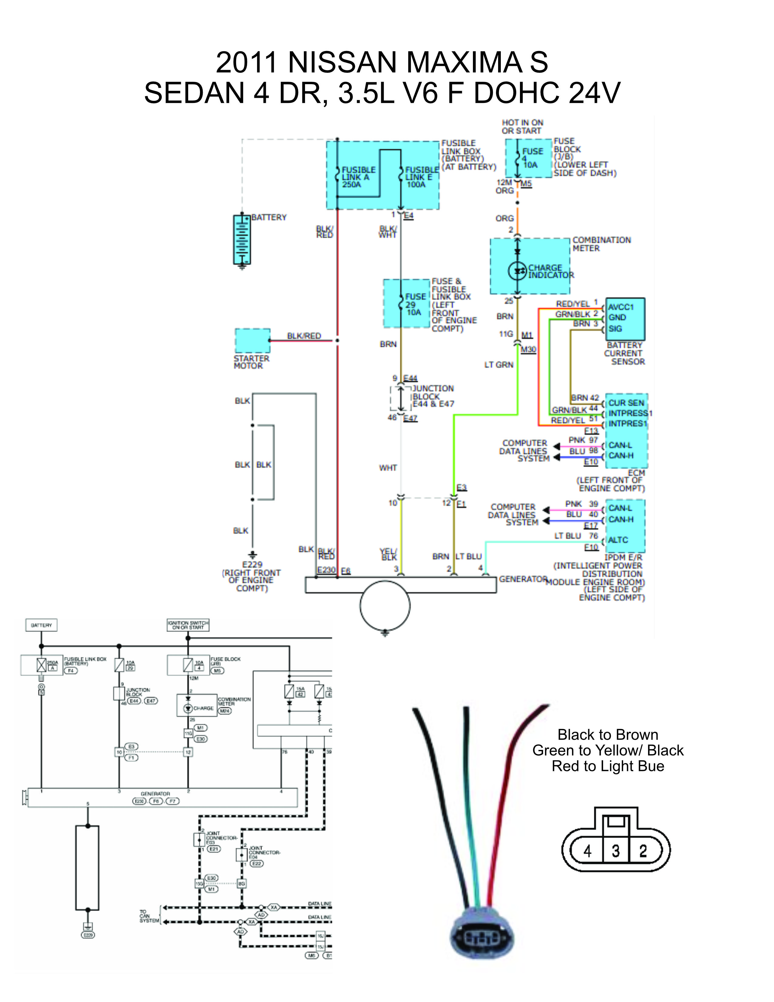 2011 Nissan Maxima Charge System Diagram