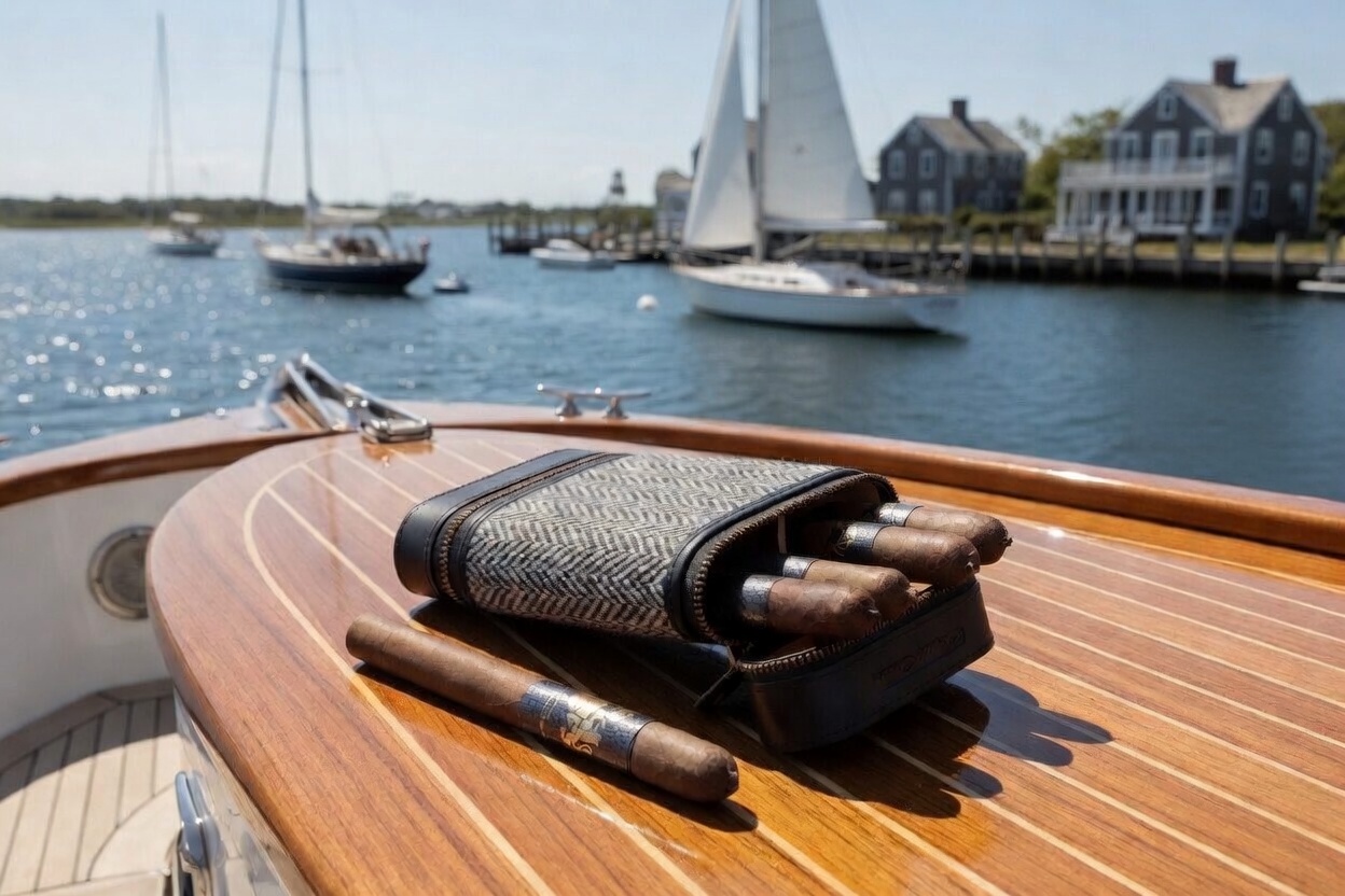 Harris Tweed cigar cases