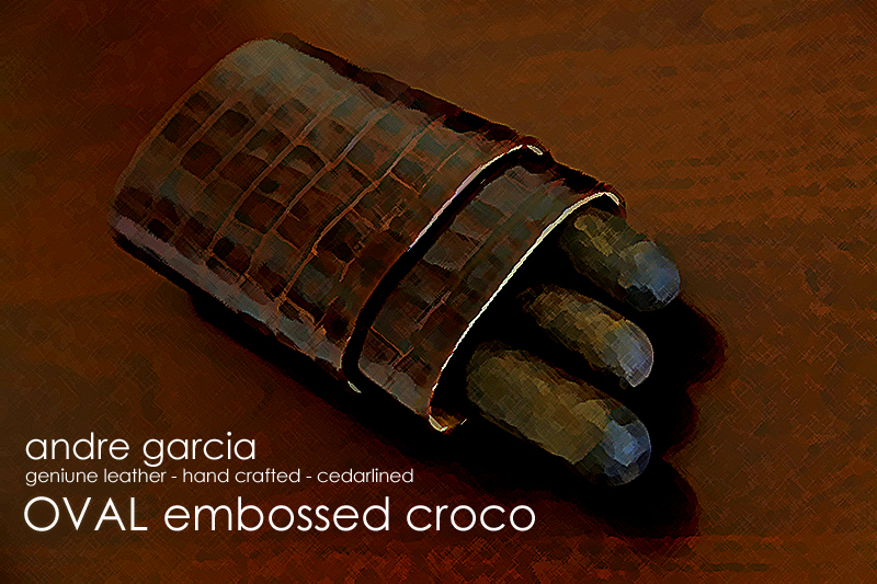 Andre Garcia croco oval cigar case