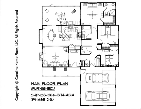 BS-1266-1574-AD Furnished Main Floor Plan