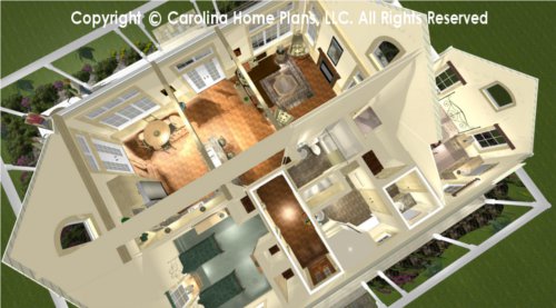 SG-1280 Split Bedroom House Plan
