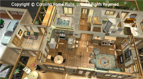 SM-1568 Split Bedroom House Plan