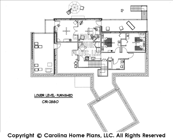 CR-2880-GA Furnished Lower Level Floor Plan