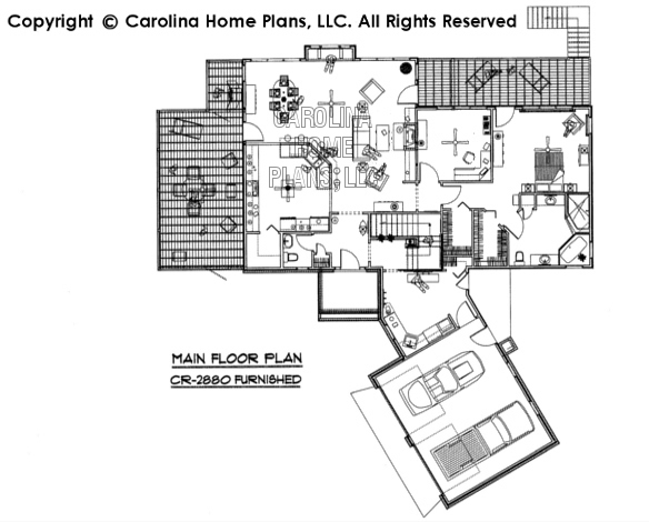 CR-2880-GA Furnished Main Floor Plan