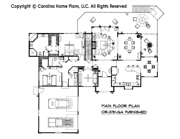 CR-3191-GA Furnished Main Floor Plan