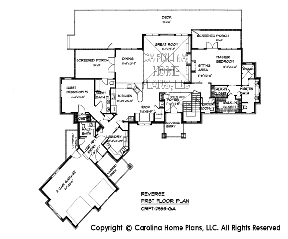 CRFT-2953 Reverse First Floor Plan