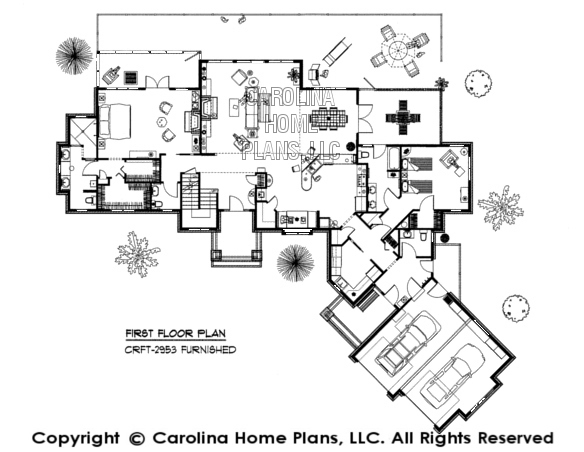 CRFT-2953-GA Furnished First Floor Plan