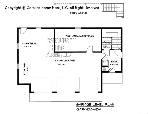 GAR-1430 Lower Level Garage Plan