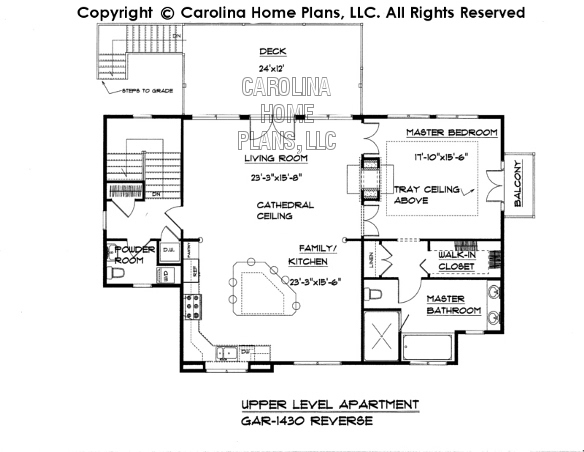 GAR-1430 Reverse Upper Level Apartment Plan