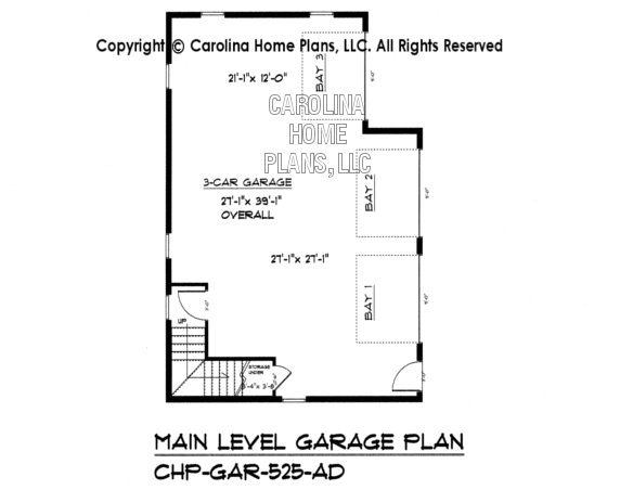 GAR-525 Lower Level Garage Plan