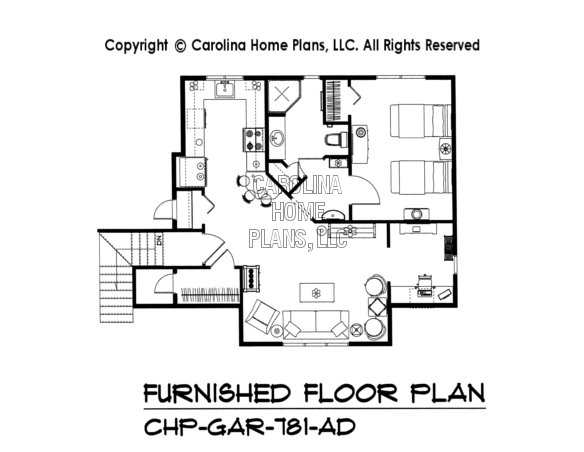 GAR-781-AD Furnished Upper Level Apartement Plan