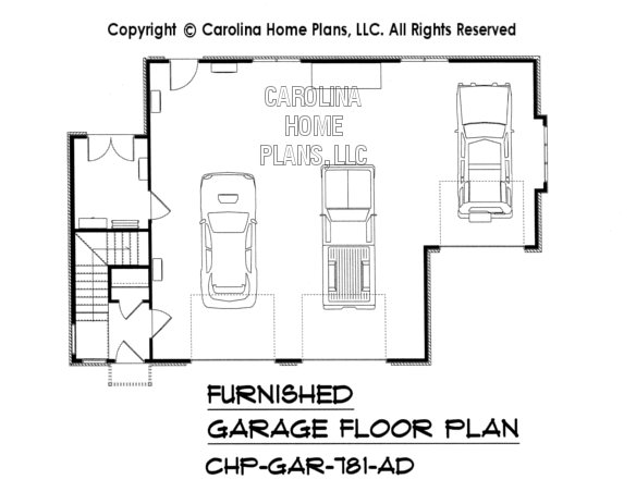 GAR-781-AD Furnished Garage Level Plan