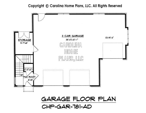 GAR-781 Lower Level Garage Plan