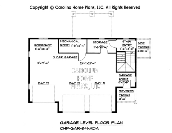 GAR-841 Lower Level Garage Plan