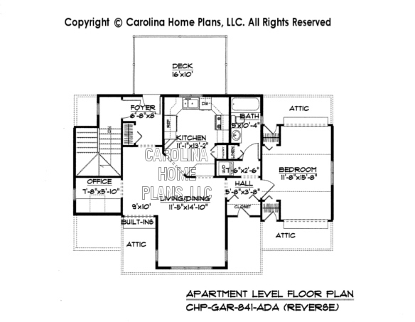 GAR-841 Reverse Upper Level Apartment Plan