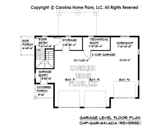 GAR-841 Reverse Lower Level Garage Plan