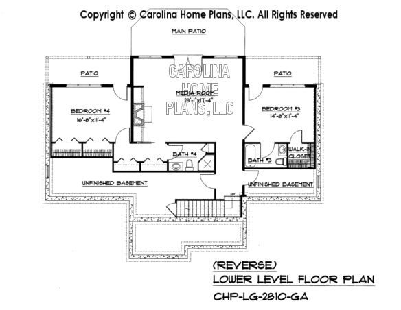 LG-2810 Reverse Lower Level Floor Plan