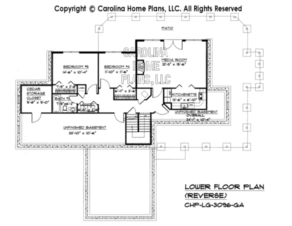 LG-3096 Reverse Lower Level Floor Plan