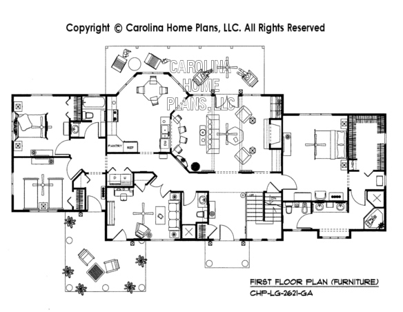 LG-2621-GA Furnished First Floor Plan