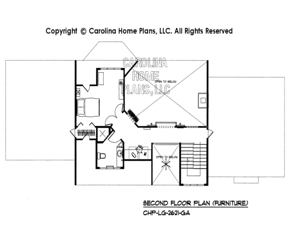 LG-2621-GA Furnished 2nd Floor Plan