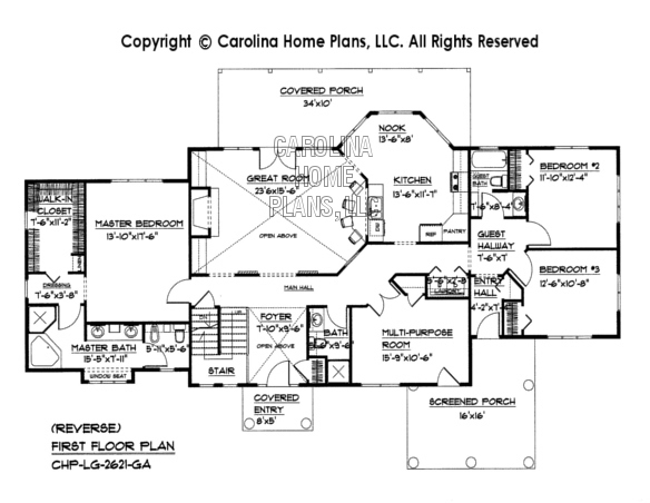 LG-2621 Reverse First Floor Plan