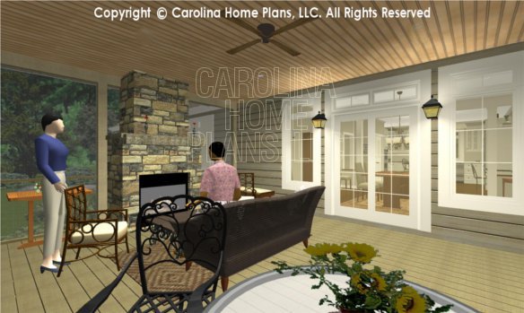 LG-2715 3D Screened Porch to Fireplace