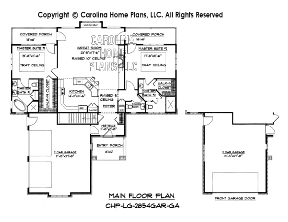 LG-2854 Main Floor Plan Garage