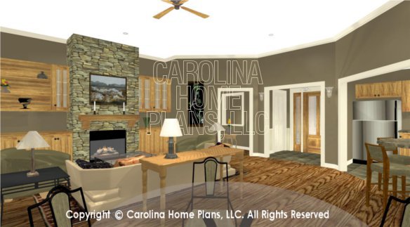 LG-3096 3D Great Room To Fireplace