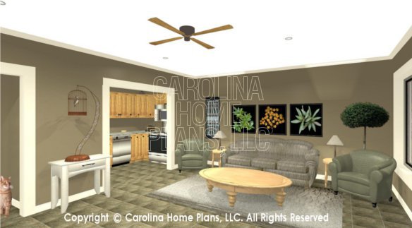 LG-3096 3D Lower Level Media Room to Kitchenette