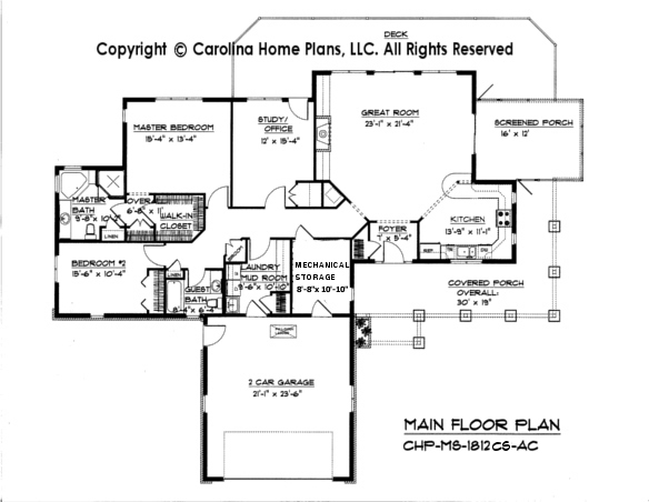MS-1812 Main Floor Plan-Crawl/Slab
