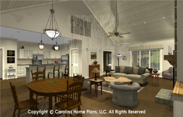 MS-2102-AC 3D Great Room to Kitchen, Foyer