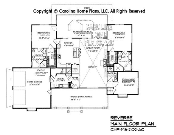 MS-2102 Reverse Main Floor Plan, crawl/slab