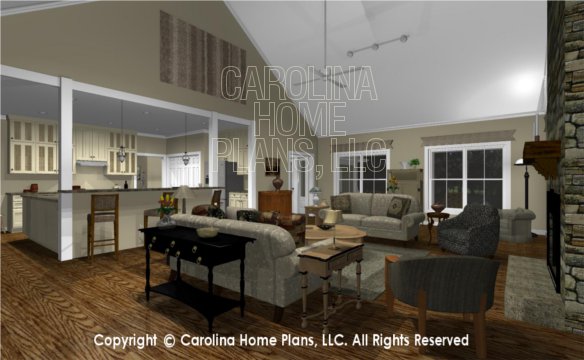 MS-2138-AC 3D Great Room to Kitchen, Foyer