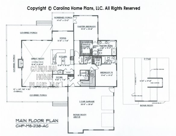 MS-2138 Main Floor with Bonus Room